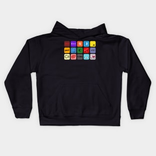 programming languages mosaic Kids Hoodie